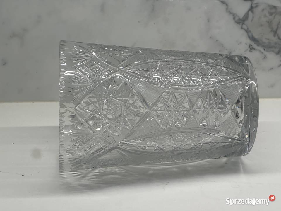 Wazon kryształowy z lat PRLu Łódź