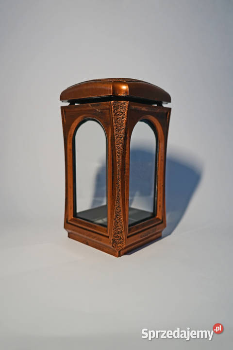 Miedziany znicz żywiczny lampion retro śląskie Częstochowa