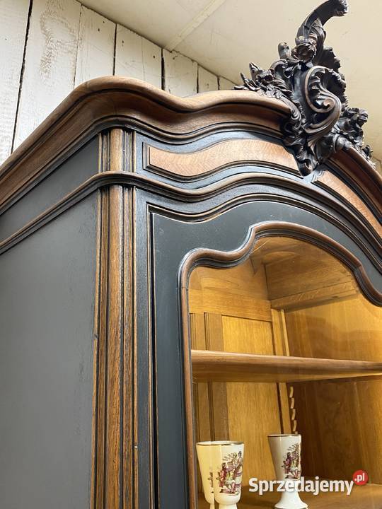 BIBLIOTEKA 1drzwiowa witryna antracyt Louis XV Poznań