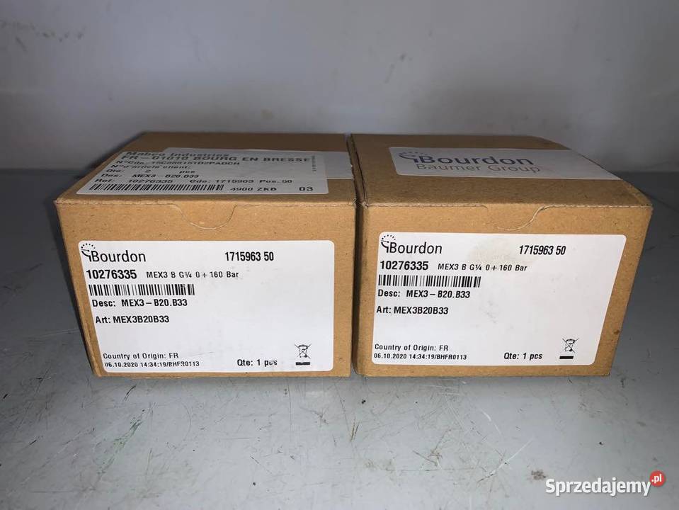 Bourdon Manometr MEX 3 10276335 Warszawa sprzedam