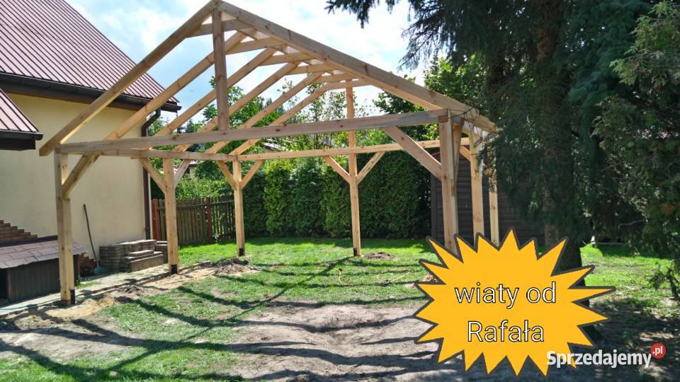 Wiata drewniana garażowa z pomieszczeniem Kozienice