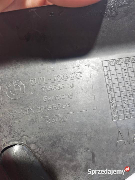 BMW E63 E64 TRÓJKĄT OSŁONA DOLNA NADKOLA PRAWY osobowe dolnośląskie