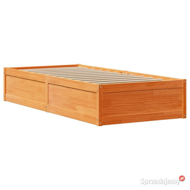 Rama łóżka z wezgłowiem woskowy brąz sosnowa 110cm Łóżka sprzedam