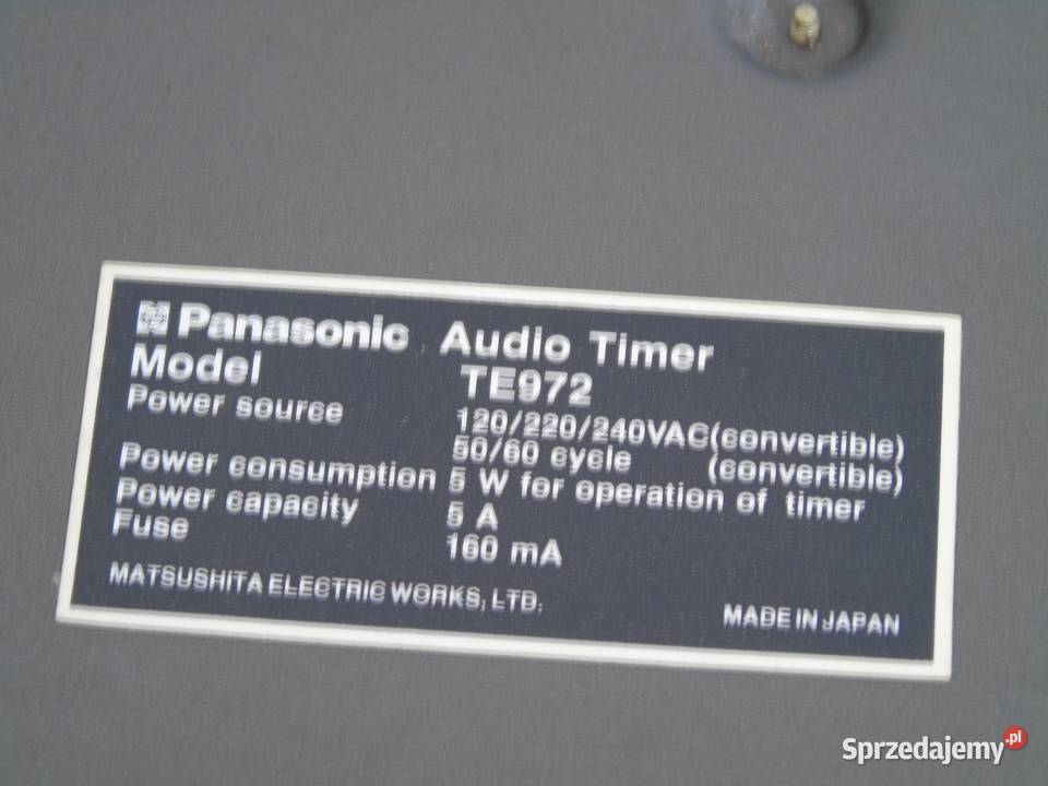 Timer Panasonic TE972 sprawny VINTAGE WYSYŁKA Jasło