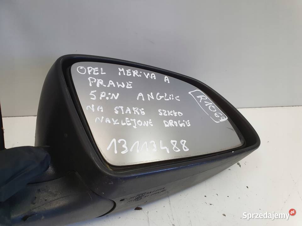 LUSTERKO PRAWE Opel Meriva A PASAŻERA 5 Pin Rudka