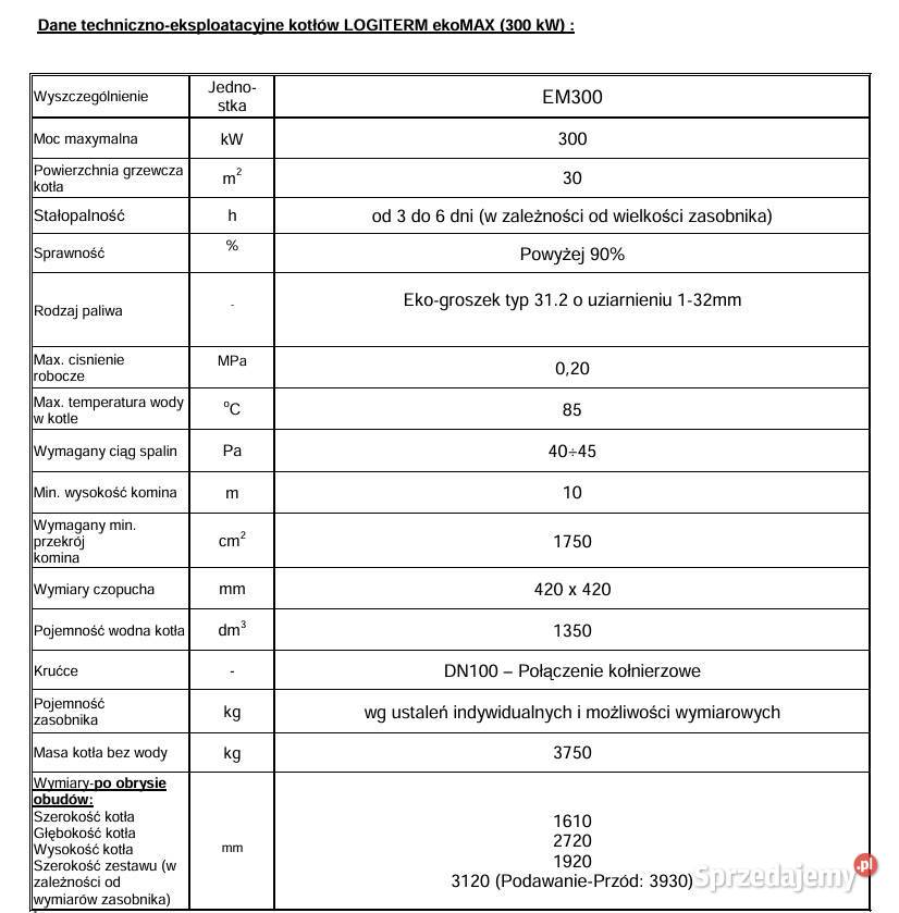 Kocioł ekoMAX 300 kW ekogroszek z podajnikiem Koszęcin sprzedam