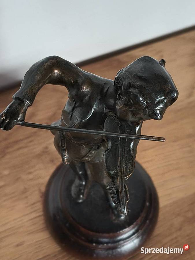 Figurka z brązu skrzypek antyk Rękodzieło zachodniopomorskie Szczecin sprzedam