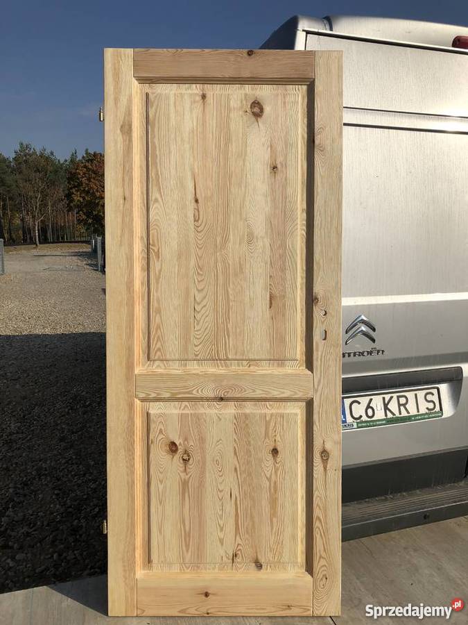 Drzwi wewnętrzne postarzane ryflowane wiejskie Drewno Bobrowo
