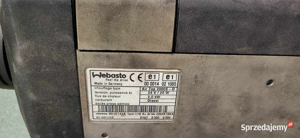 WEBASTO AirTop 2000SD 20 kW 9010141A ciężarowe Mojusz