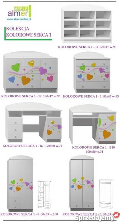KOLOROWE SERCA 1 B10 biurko dziecięce 100x50 w74 Tychy