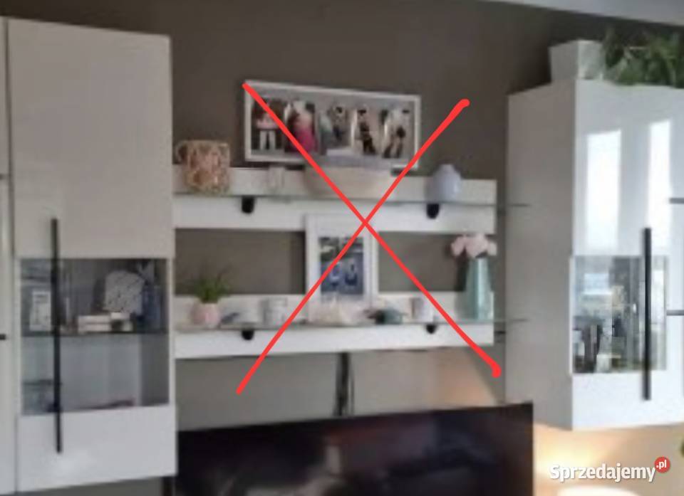 Szafki wiszące biały połysk szkło 2 sztuki Chrzanów