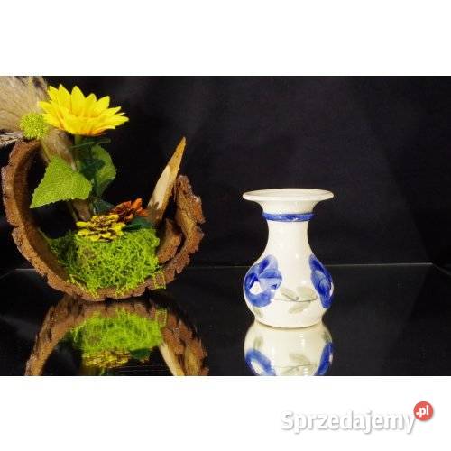 Wazon ceramiczny ręcznie malowany niebieskie