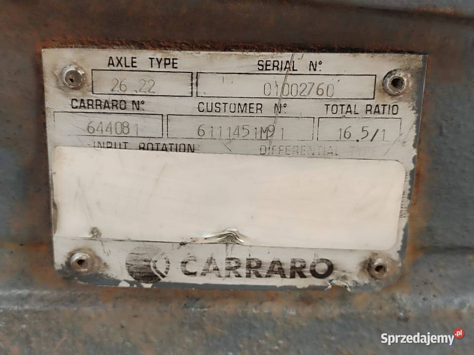 Most napędowy Carraro 644081 2622 10513 TEREX Wilkowo sprzedam