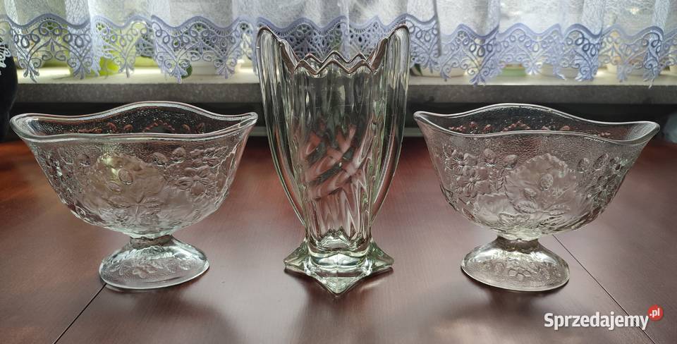 PRL szkło 3 sztuki Porcelana i szkło Warszawa