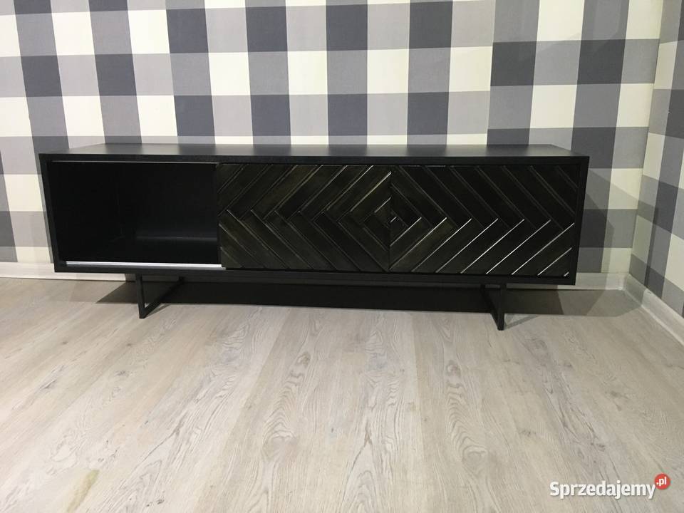 Szafka RTV retro vintage czarnaczarne fronty Warszawa