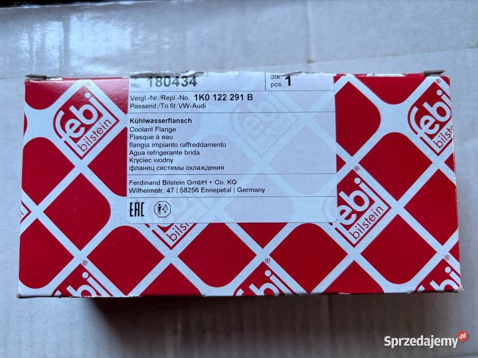Króciec wodny VW Audi Nowy 1K0 122 291 B Zimnica
