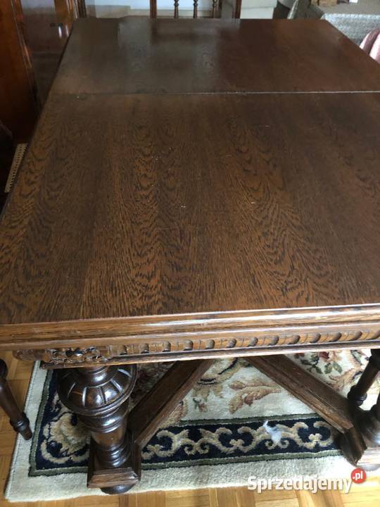 antyczny stół i sześć krzeseł dolnośląskie Wałbrzych