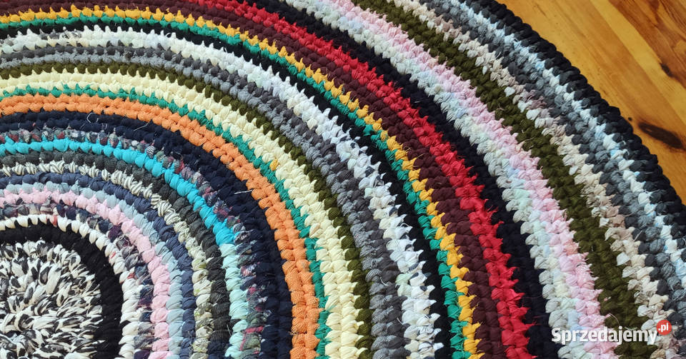 Dywan okrągły 127 rękodzieło zero waste Łódź