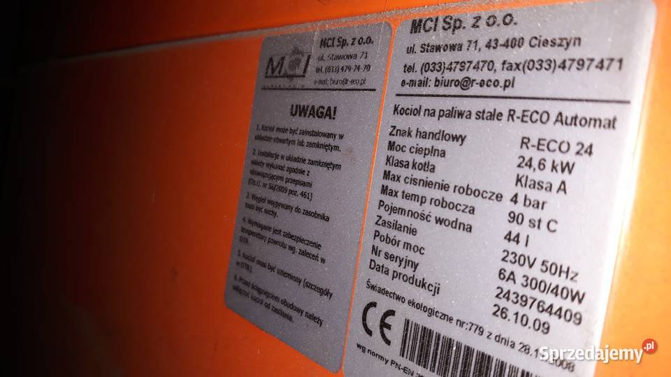 RECO Piec żeliwny CO z automatycznym podajnikiem żeliwo Bielsko-Biała