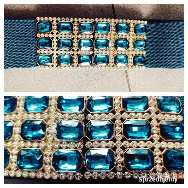 Pasek DamskiGUMA OZDOBNA BIŻUTERIA cekiny Pątnów