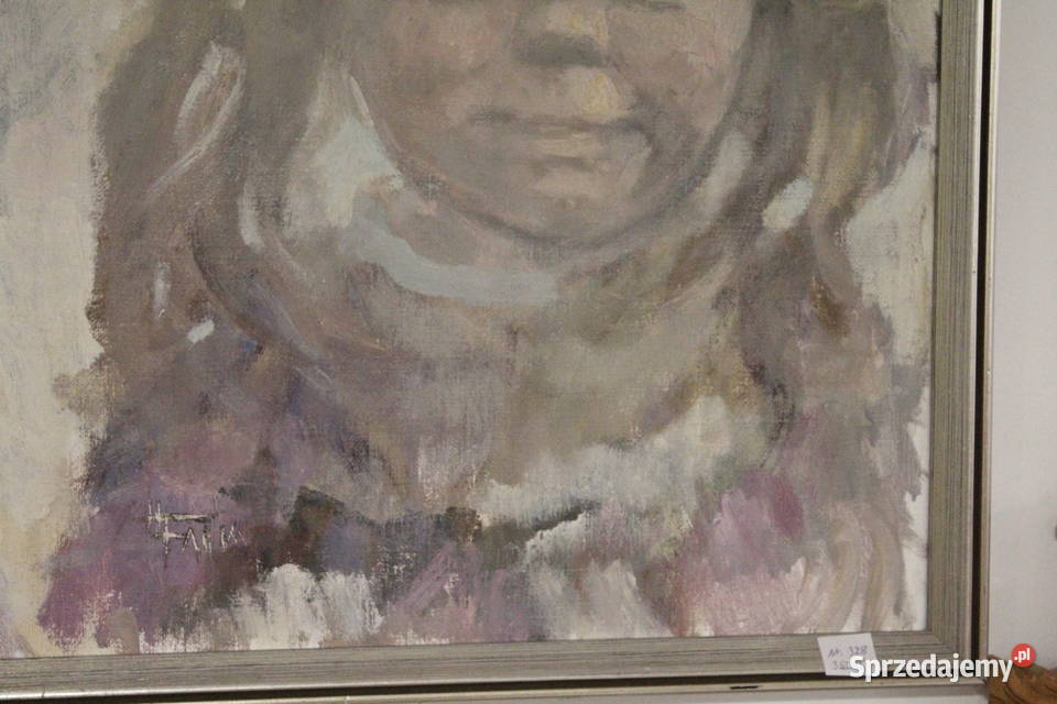 Obraz portret dziewczynki HFALK 328 Antyki Antyki, Sztuka, Kolekcje zachodniopomorskie Szczecin