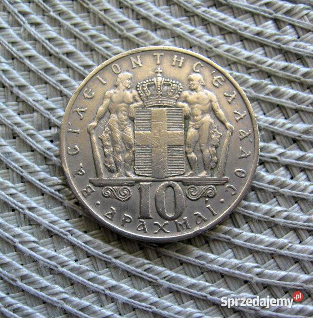 Grecja 10 Drachma 1968r Król Konstantyn II