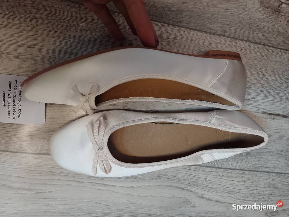 40 ASOS Kremowe baleriny wieczorowe z Londynu tkanina Balerinki Kraków sprzedam
