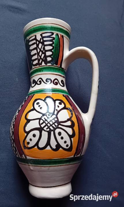 Ręcznie malowany dzbanek ceramika ludowa Korond Antyki, Sztuka, Kolekcje