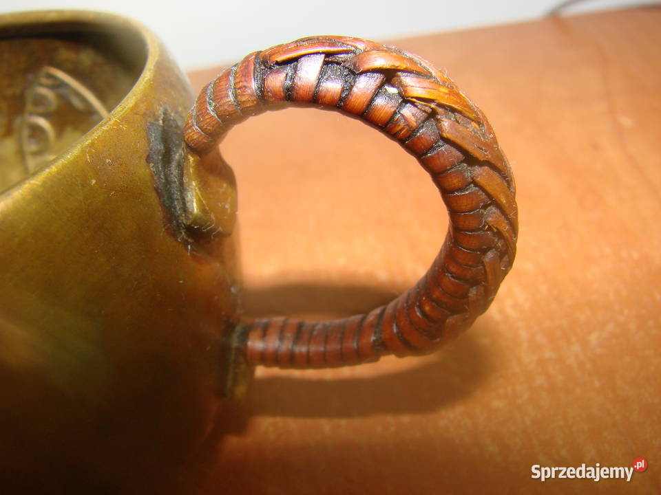 mosiężna młotkowana filiżanka Pruszcz Gdański