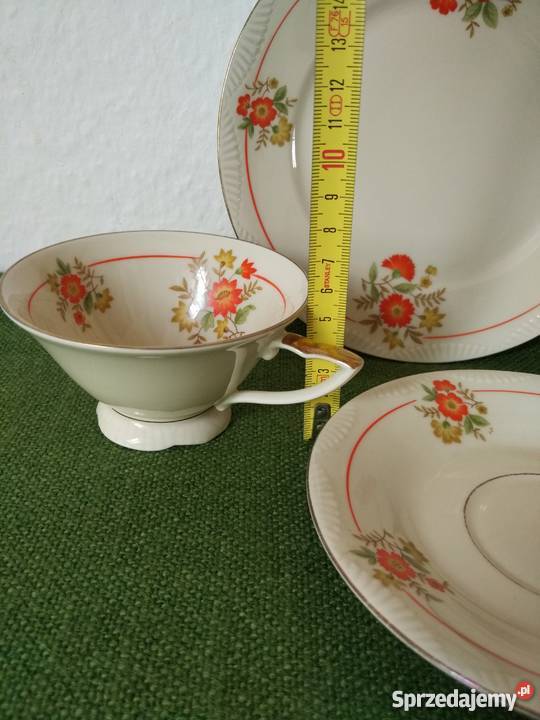 Trio śniadaniowe sygnowana porcelana Kahla Gorlice