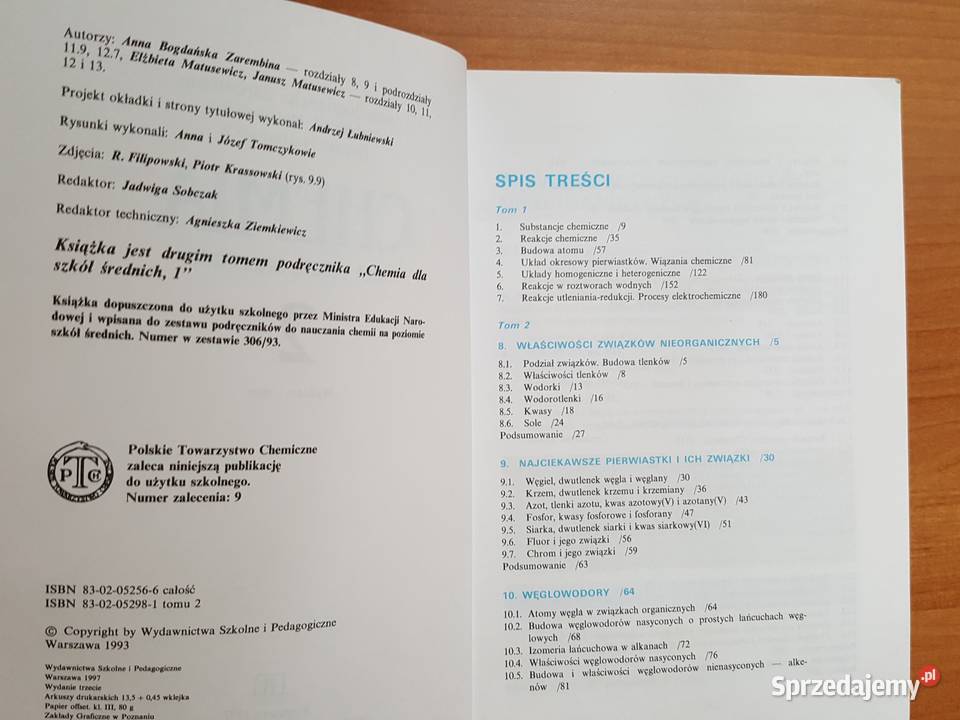 CHEMIA szkół średnich tom 2 A Bogdańska Złotniki sprzedam