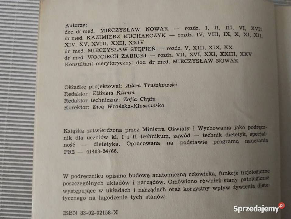 Anatomia i fizjopatologia Olkusz sprzedam