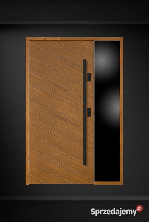 Drzwi Zewnętrzne Wejściowe Drewniane CZARNA Lublin