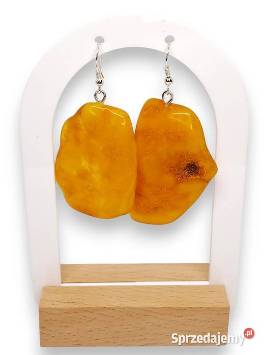 Kolczyki z BURSZTYNU bursztyn bałtycki bryłki Warszawa