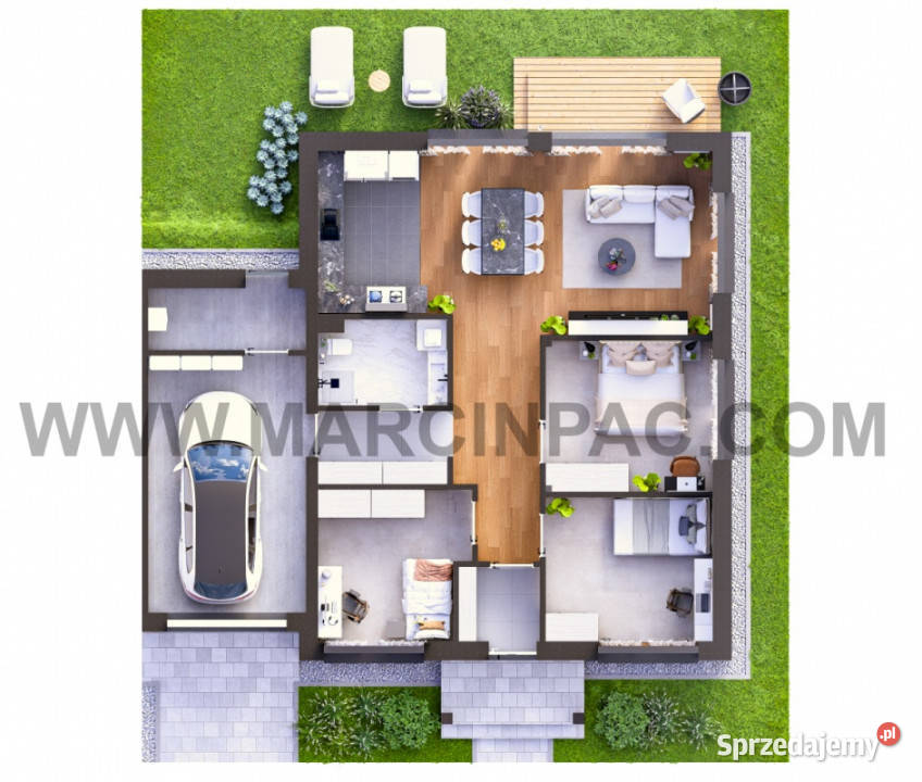 Bliźniak 100 m2 z ogródkiem 600 m2 poddasze 40 Nowy Dwór Mazowiecki