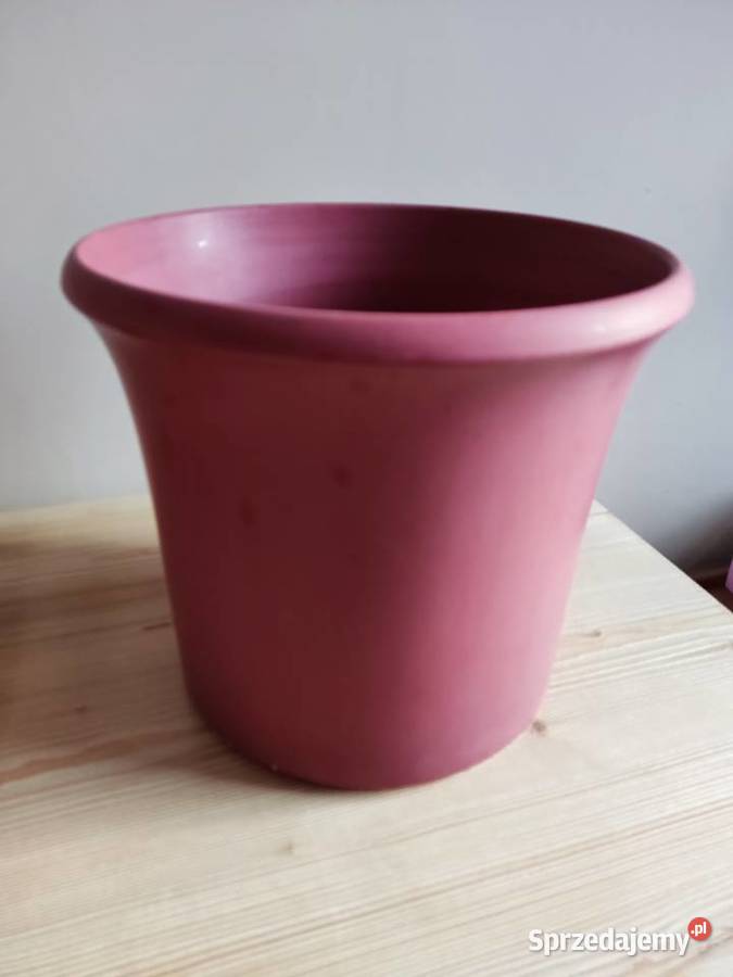 Donica doniczka ceramiczna odcień bordowy fi 29 sprzedam