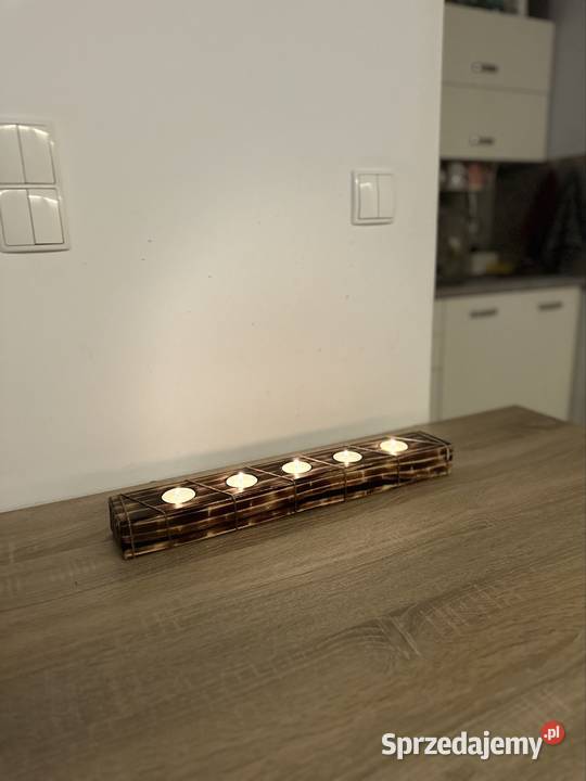 Świecznik z naturalnego drewna Wrocław