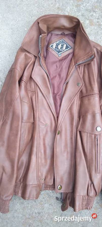 Kurtka skórzana brązowa