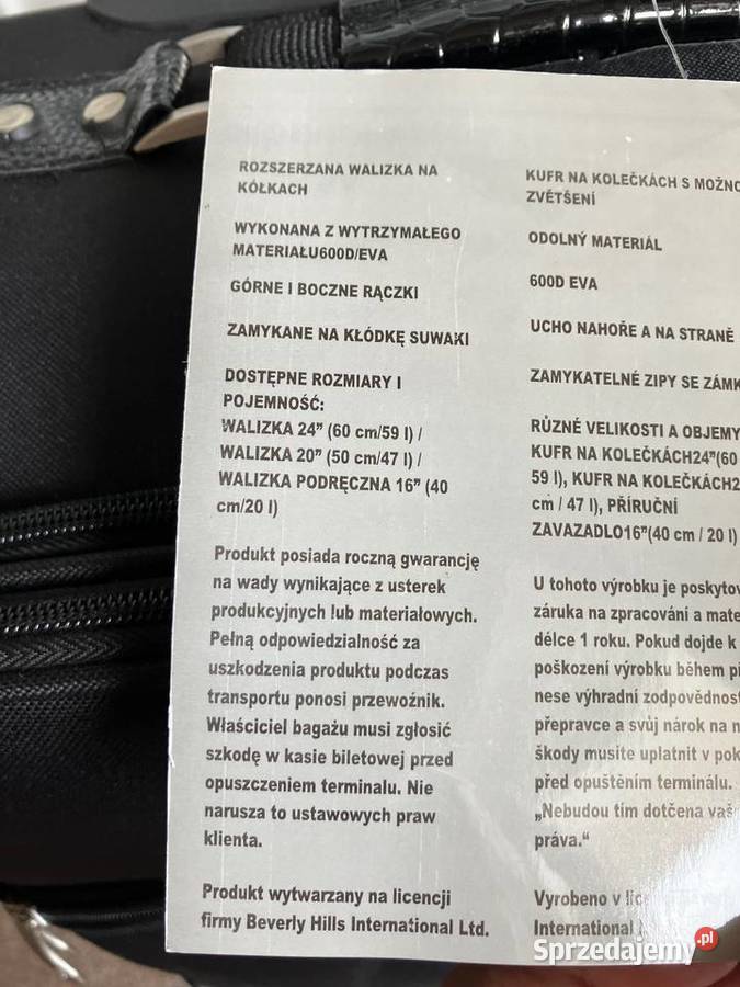 Nowa czarna elegancka porządna duża walizka na podkarpackie