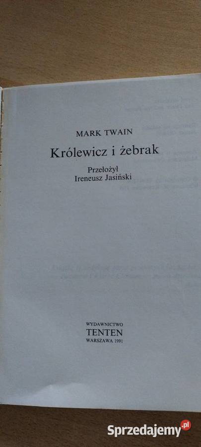 Królewiczi Żebrak Mark Twain Książki dla dzieci sprzedam