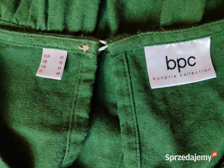 Lniana sukienka butelkowa zieleń LXXL Spódnice i sukienki Gdańsk