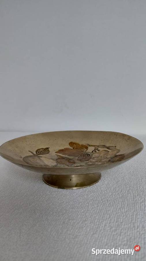 Stara mosiężna Patera Rękodzieło małopolskie Krzykawa