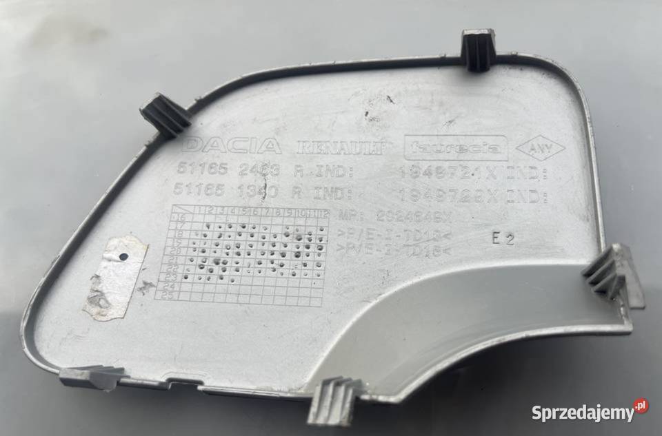 DACIA DUSTER II 2 ZAŚLEPKA HAKA ZDERZAKA PRZÓD wielkopolskie