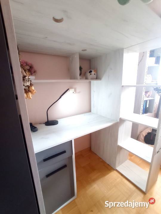 Łóżko piętrowe z garderobą szafą biurkiem Białystok