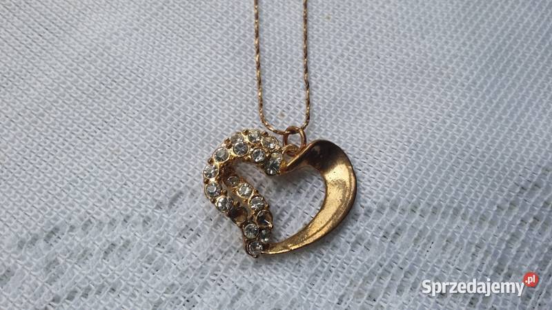 Stary angielski naszyjnik diamentowe serce