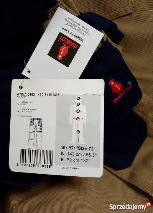 Mascot spodnie robocze monterskie 72 szer pasa Sędziszów Małopolski