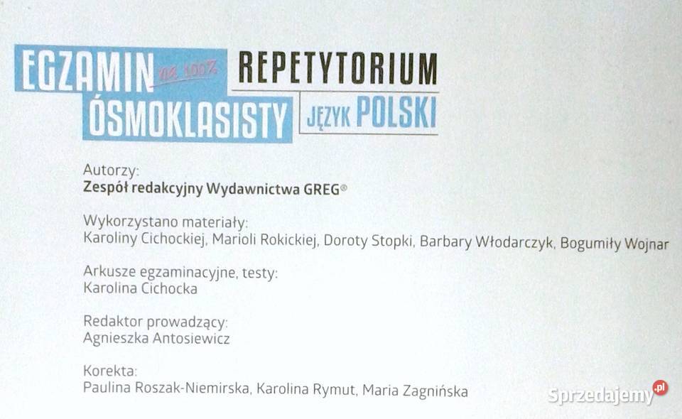 Język polski Egzamin ósmoklasisty Repetytorium miękka