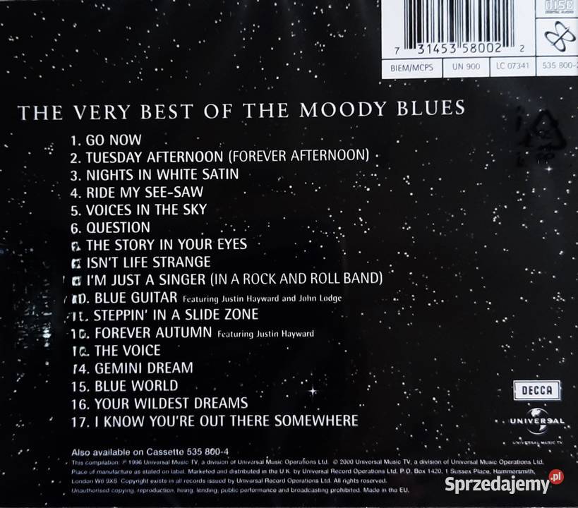 Album CD Kultowego Zespołu THE MOODY BLUES The sprzedam