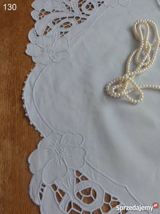 Serwetki bieżniki kolorowe niebieskie wyszywane lubelskie Lublin