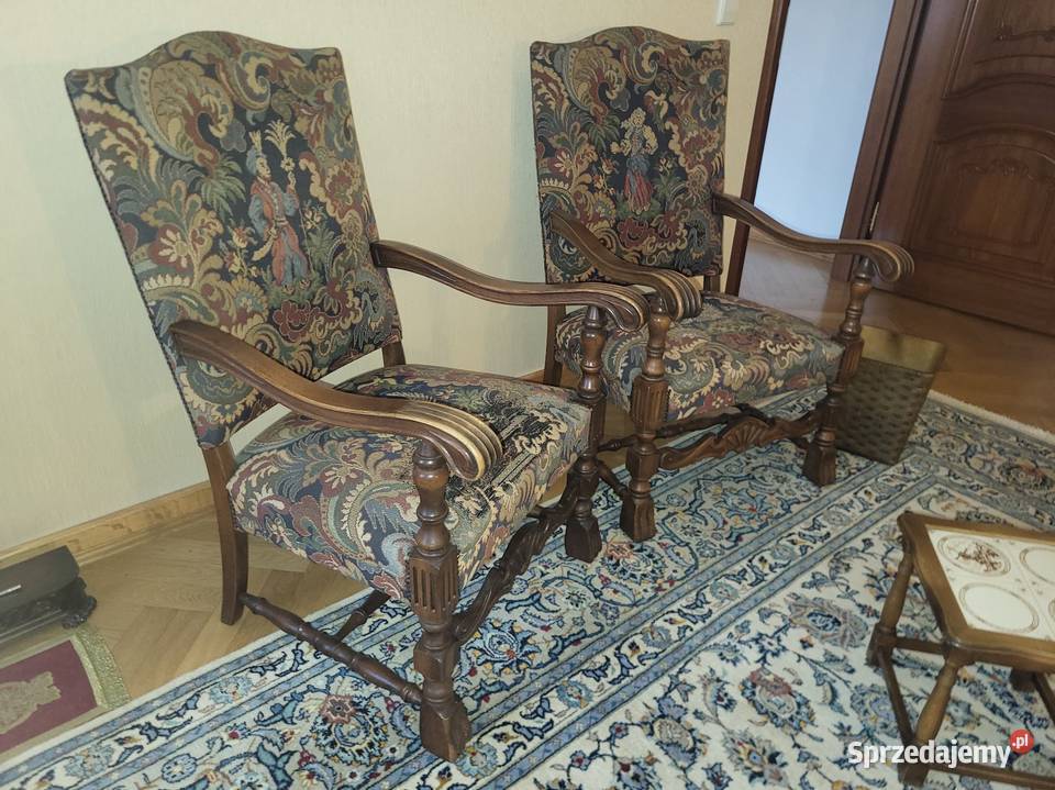 Krzesło fotel tron z podłokietnikami w stylu 100cm Sypniewo